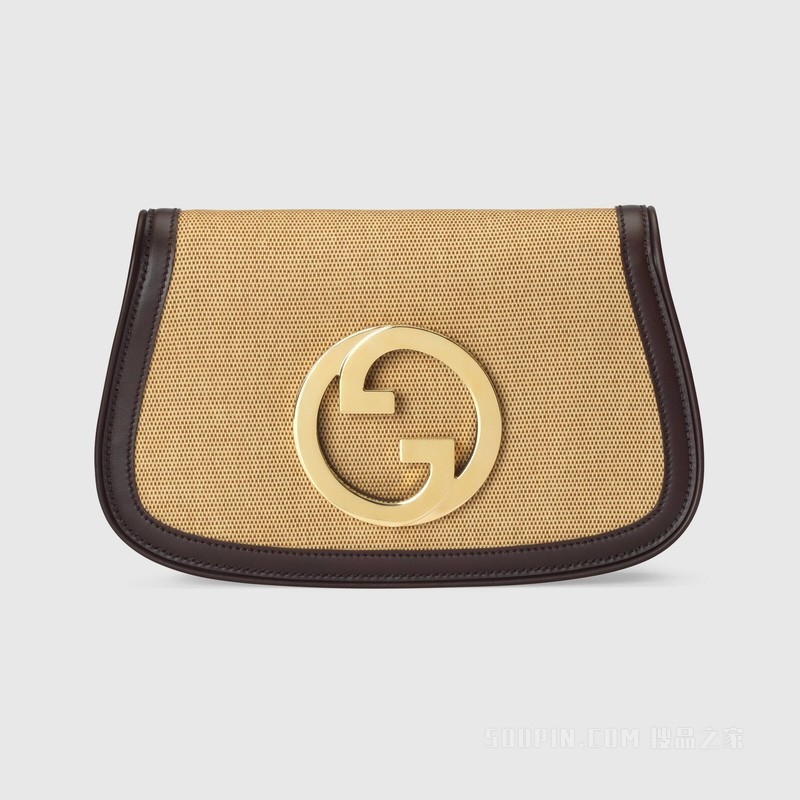 Gucci Blondie系列肩背包 深米色棉质帆布
