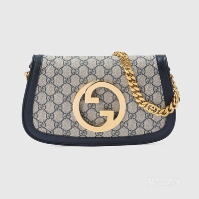 Gucci Blondie系列肩背包 米色和乌木色Supreme帆布