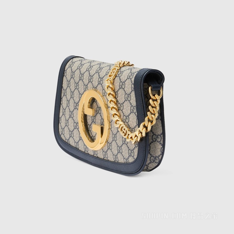 Gucci Blondie系列肩背包 米色和乌木色Supreme帆布