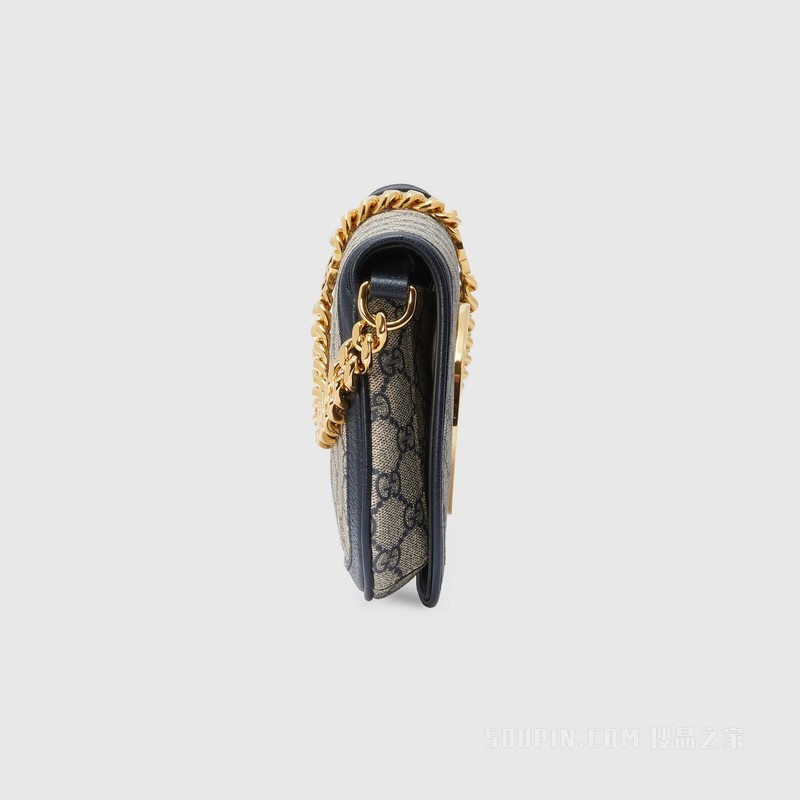 Gucci Blondie系列肩背包 米色和乌木色Supreme帆布