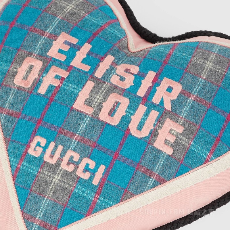 “Elisir of Love Gucci”装饰靠垫 蓝色和粉色