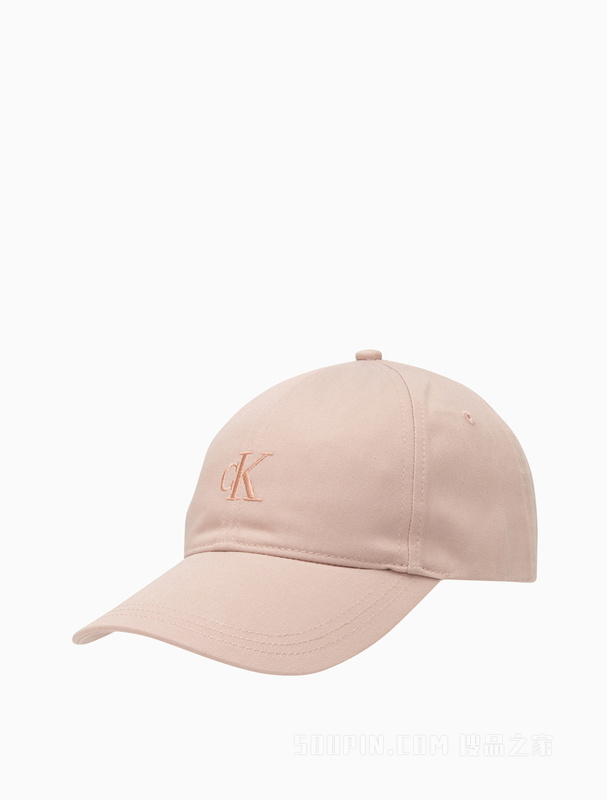 Calvin Klein 23春季新款女士时尚百搭LOGO刺绣纯棉弯檐棒球帽K610373