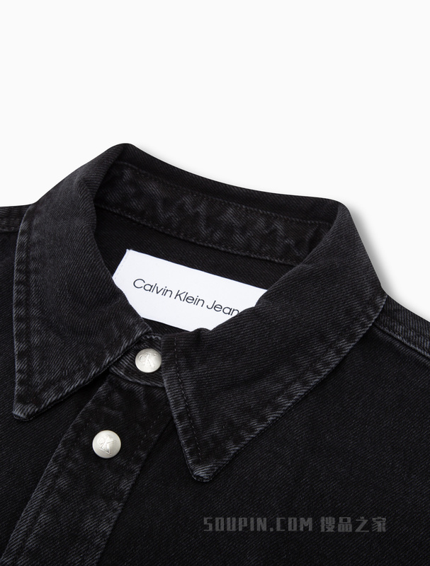 Calvin Klein 23春季新款男士简约LOGO织布标纯棉宽松牛仔外套J322388