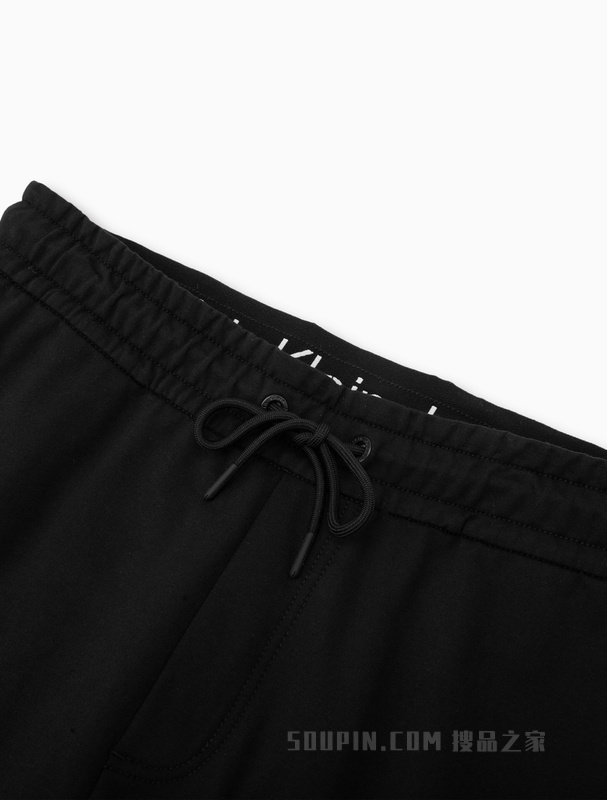 Calvin Klein 23春季新款男士时尚植绒印花LOGO抽绳腰束脚卫裤J322751