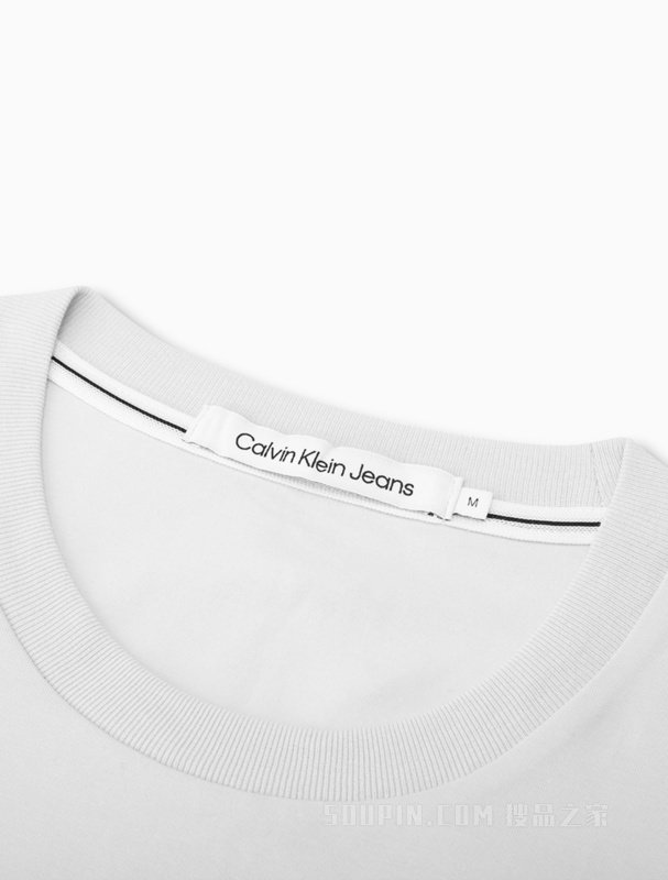 Calvin Klein 23春季新款男士时尚撞色LOGO胶印透气修身短袖T恤J322756