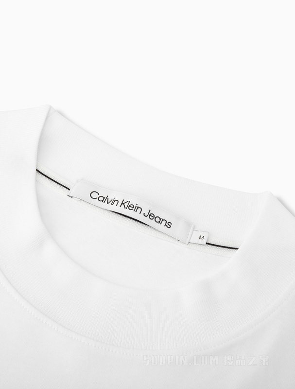 Calvin Klein 23春季新款男士简约休闲LOGO绣印纯棉透气短袖T恤J323378