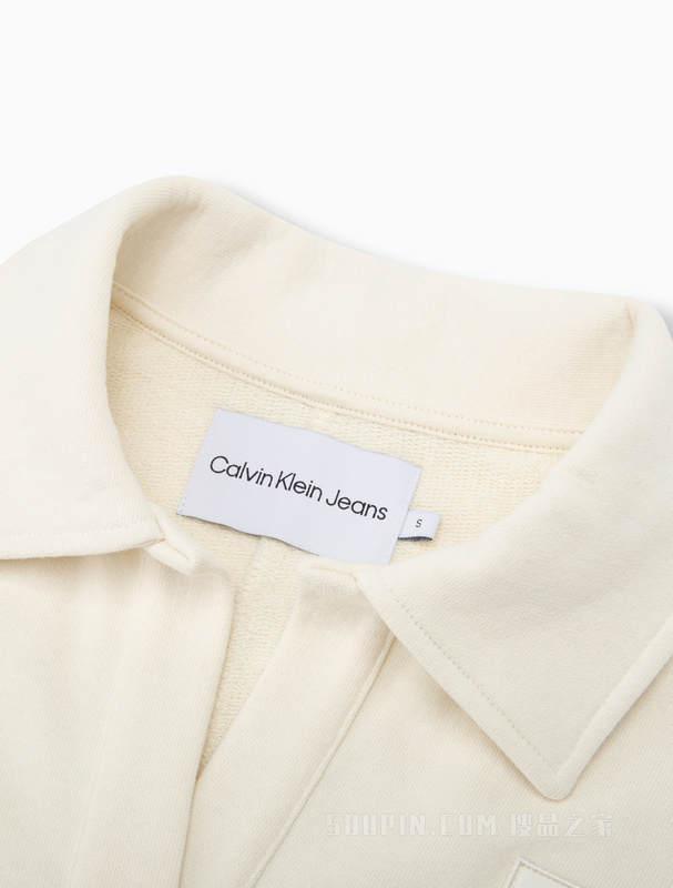 Calvin Klein 23春季新款女士时尚短款POLO翻领纯棉刺绣卫衣J220512