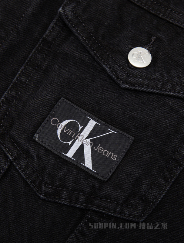 Calvin Klein 23春季女士时尚简约LOGO织布标纯棉牛仔背心外套J220233