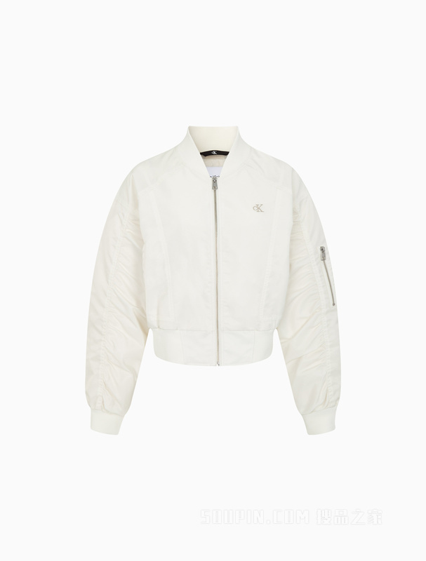 Calvin Klein 23春季新款女士休闲棒球服LOGO绣片单夹克外套J220889