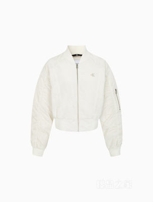 Calvin Klein 23春季新款女士休闲棒球服LOGO绣片单夹克外套J220889