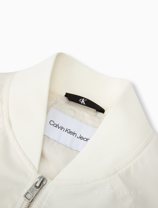 Calvin Klein 23春季新款女士休闲棒球服LOGO绣片单夹克外套J220889