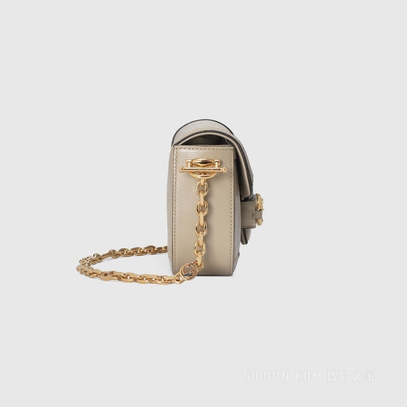 Gucci Horsebit 1955系列肩背包 米色和白色