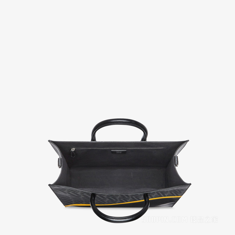 FENDI/芬迪】手提包黑色皮革和布料手袋7VA578ALKAF0R2A-搜品之家