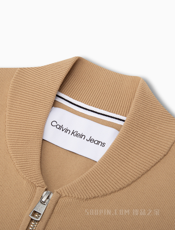 Calvin Klein 23春季男士时尚顺色LOGO拉链开襟棒球服针织衫J322664