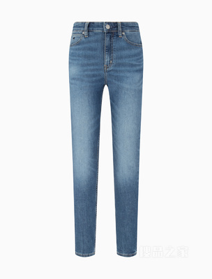Calvin Klein 23春季女士时尚刺绣高腰紧身高弹力水洗牛仔裤J220802