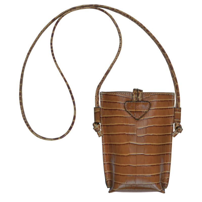 Roseau Croco 手机包 - 米色