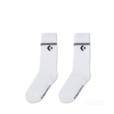 【男女同款】男女星箭条纹运动袜中筒袜 中性 白色