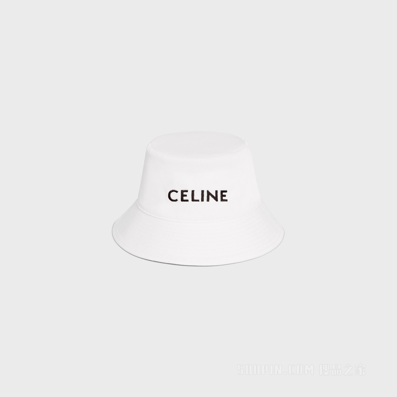 CELINE刺绣棉质华达呢渔夫帽 23743