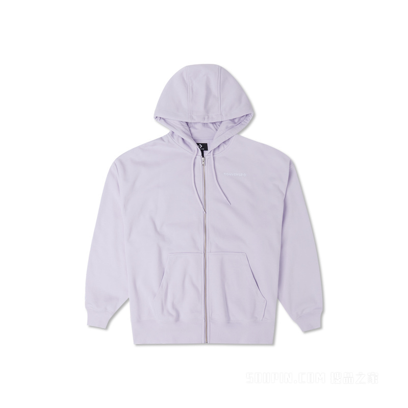 【女子】新款女简约拉链连帽卫衣外套 女款 紫罗兰色