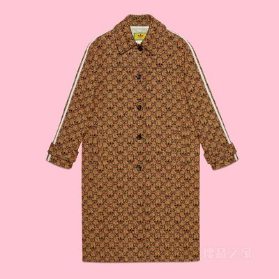 adidas x Gucci联名系列GG Trefoil大衣 黑色和橙色
