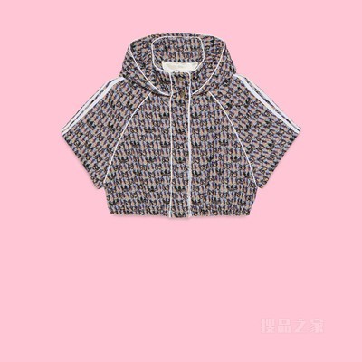 adidas x Gucci联名系列GG Trefoil短款马甲 蓝色和白色