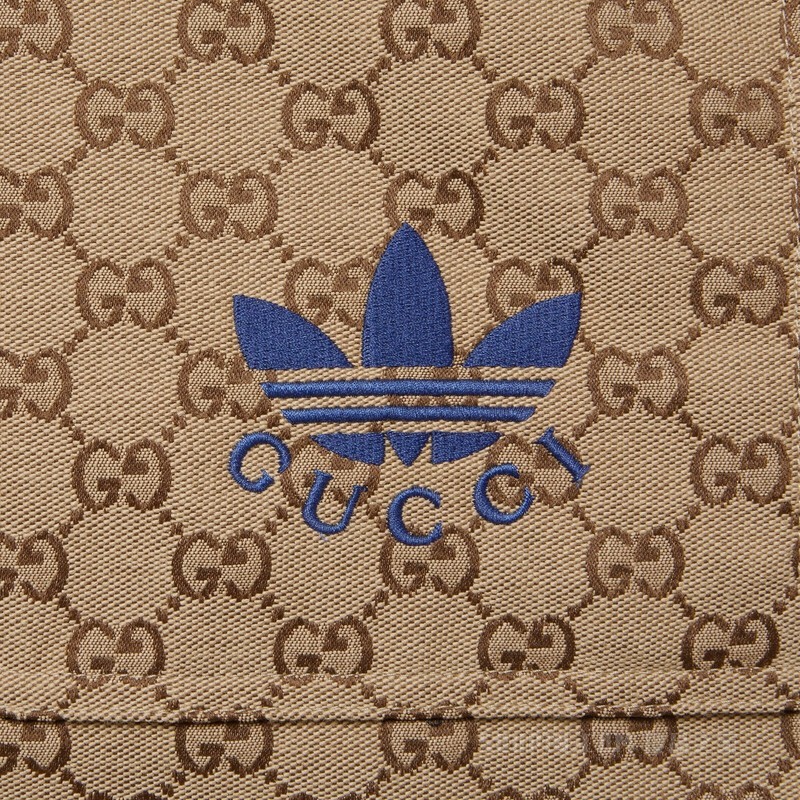 adidas x Gucci联名系列配可拆卸背心GG大衣 米色和乌木色