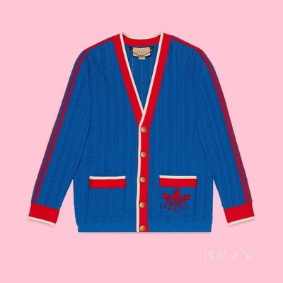 adidas x Gucci联名系列缝线棉质开衫 蓝色