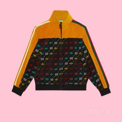 adidas x Gucci联名系列GG拉链夹克 黑色和黄色