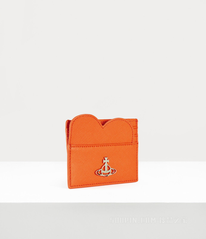 Saffiano Heart Card Holder