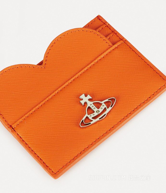 Saffiano Heart Card Holder