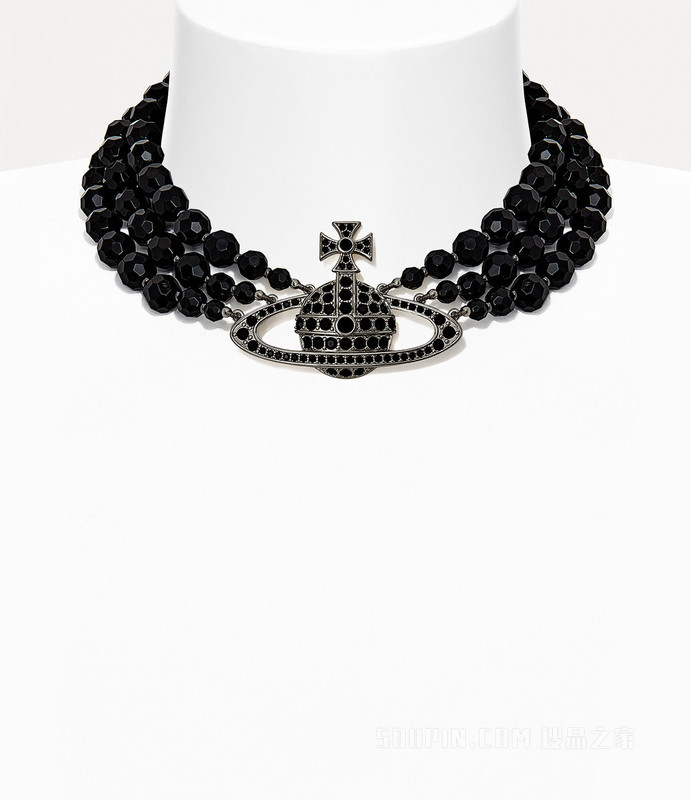 Man. Messaline Three Row Choker