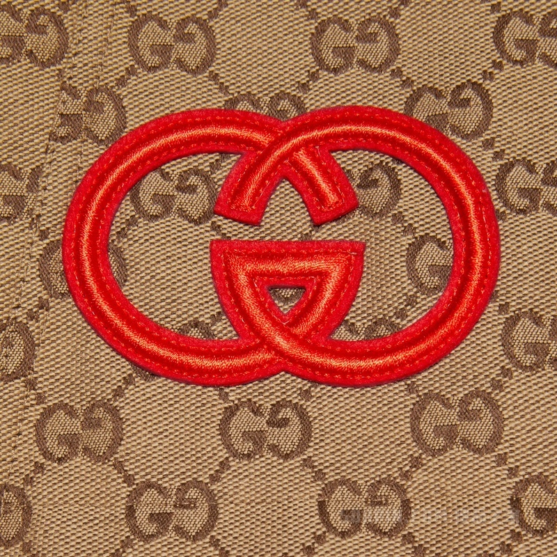 GG帆布配尼龙拉链夹克 米色和乌木色