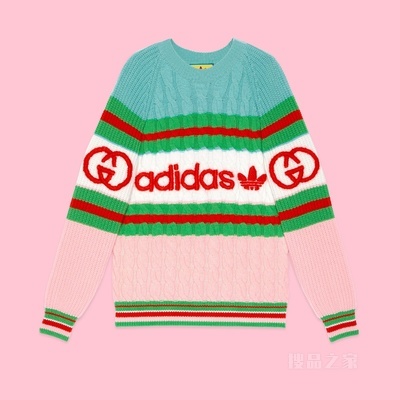 adidas x Gucci联名系列羊毛毛衣 粉色和蓝色