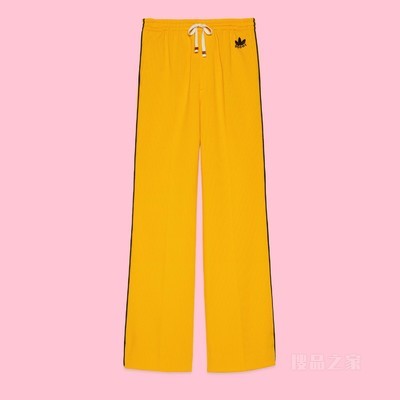 adidas x Gucci联名系列格子针织长裤 深黄色
