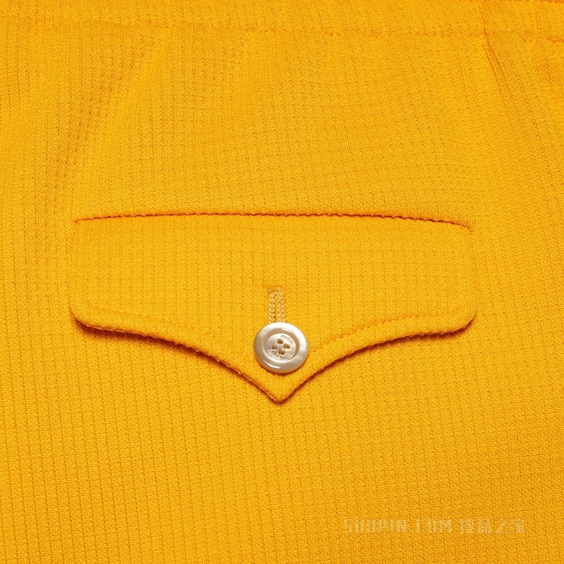 adidas x Gucci联名系列格子针织长裤 深黄色