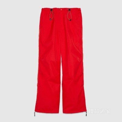 平纹尼龙针织长裤 红色