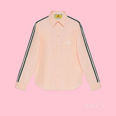 adidas x Gucci联名系列精细色织衬衫 粉色