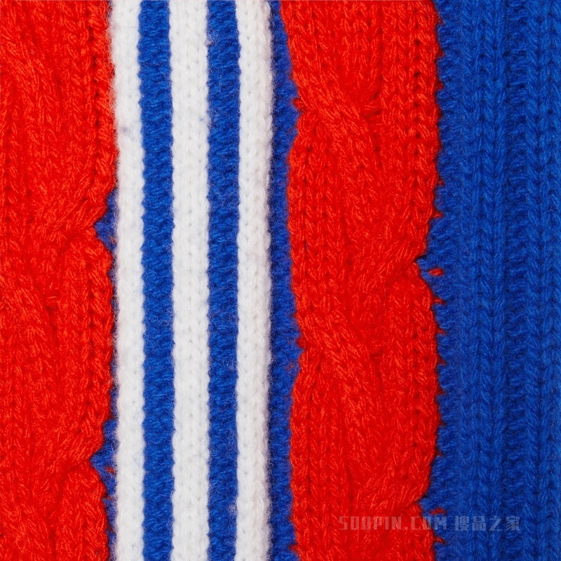 adidas x Gucci联名系列柔软羊毛罗纹长裤 蓝色