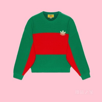 adidas x Gucci联名系列羊毛毛衣 绿色和红色