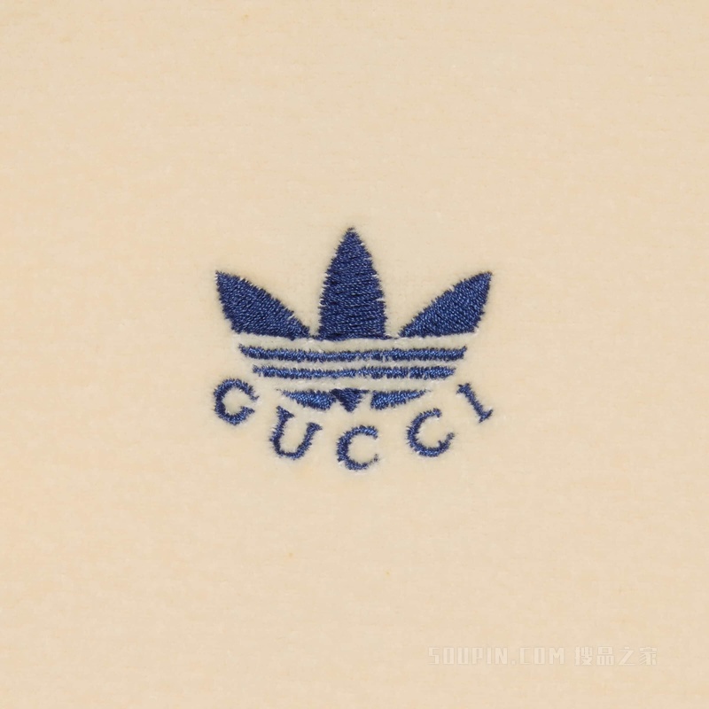 adidas x Gucci联名系列绳绒夹克 蓝色和玫瑰米色