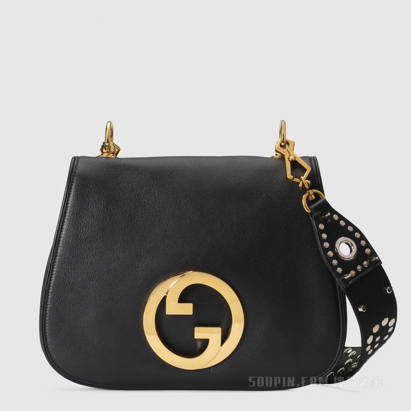 中号Gucci Blondie手袋 黑色皮革