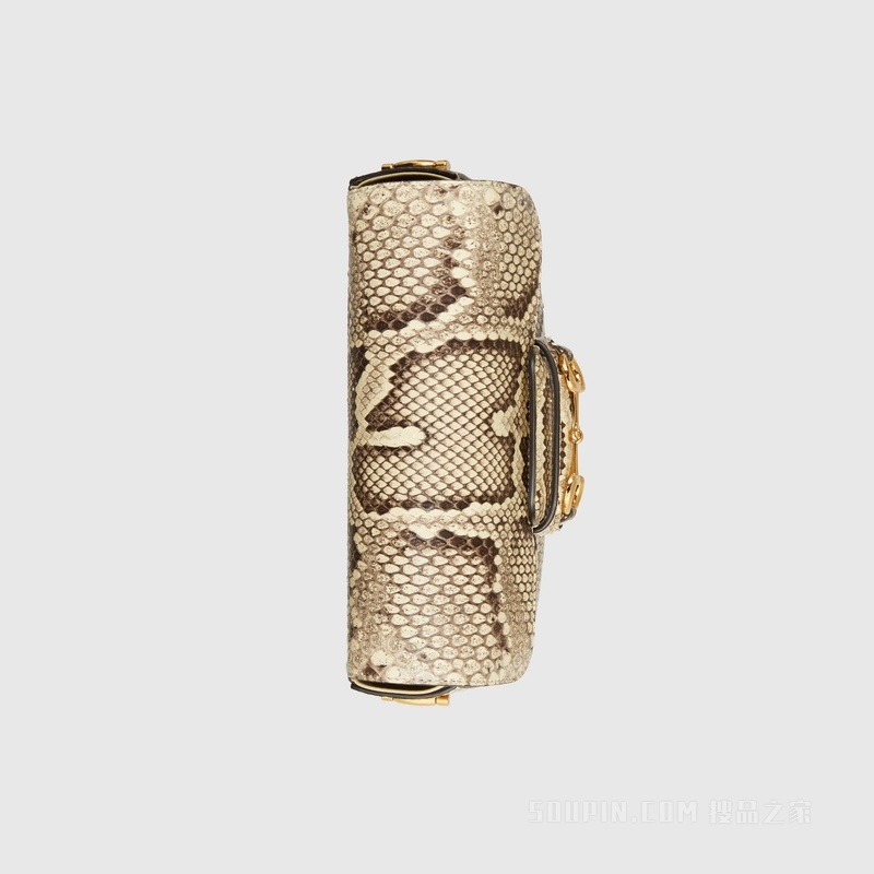 Gucci Horsebit 1955系列蟒蛇皮迷你手袋 原色