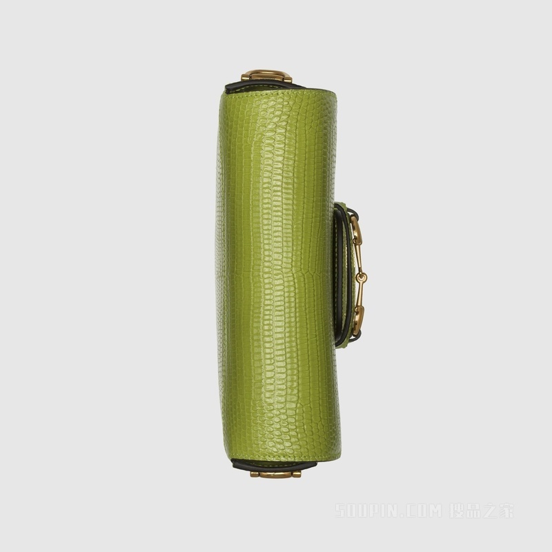Gucci 马衔扣1955系列蜥蜴皮迷你手袋 淡绿色
