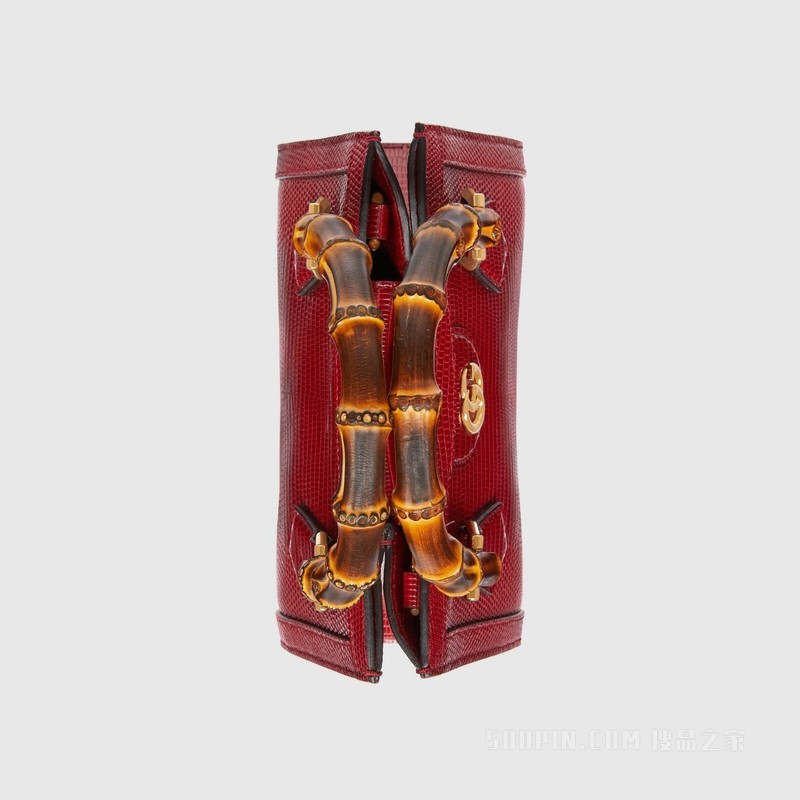 Gucci Diana竹节蜥蜴皮迷你手袋 红色