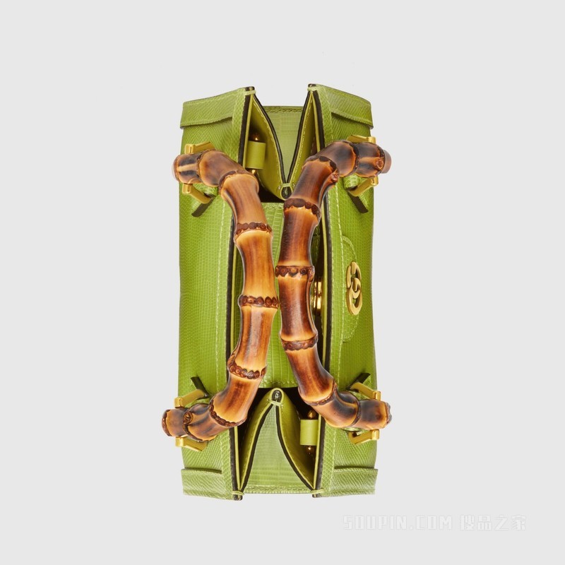 Gucci Diana竹节蜥蜴皮迷你手袋 淡绿色