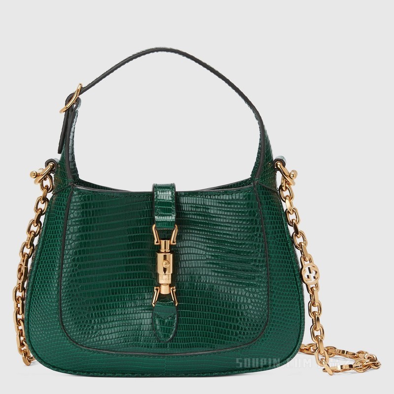 Jackie 1961系列蜥蜴皮迷你手袋 复古绿