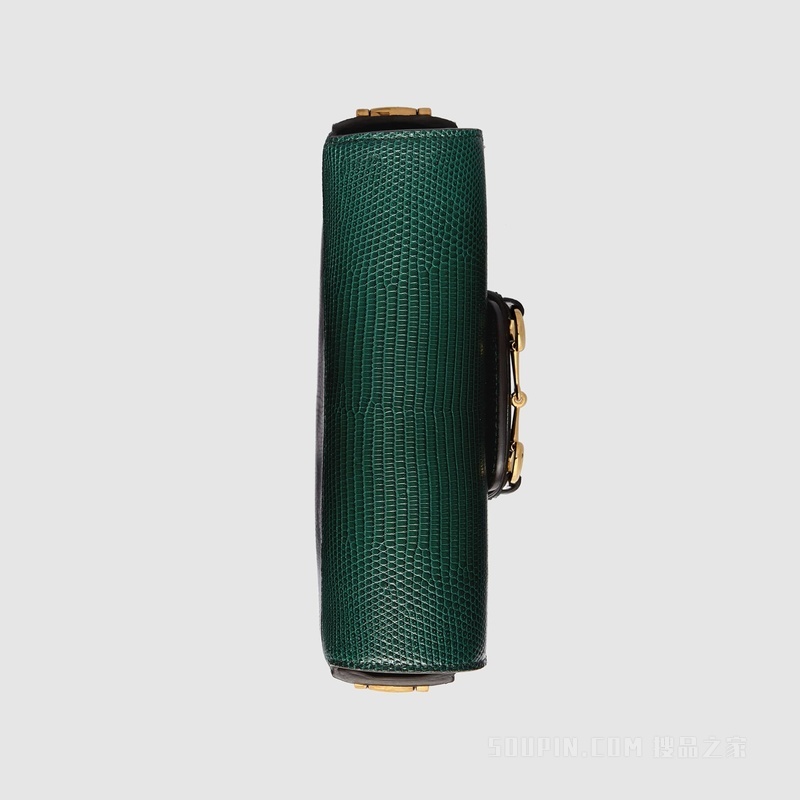 Gucci 马衔扣1955系列蜥蜴皮迷你手袋 复古绿