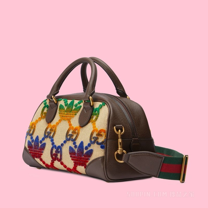 adidas x Gucci联名系列中号手提包 多色帆布