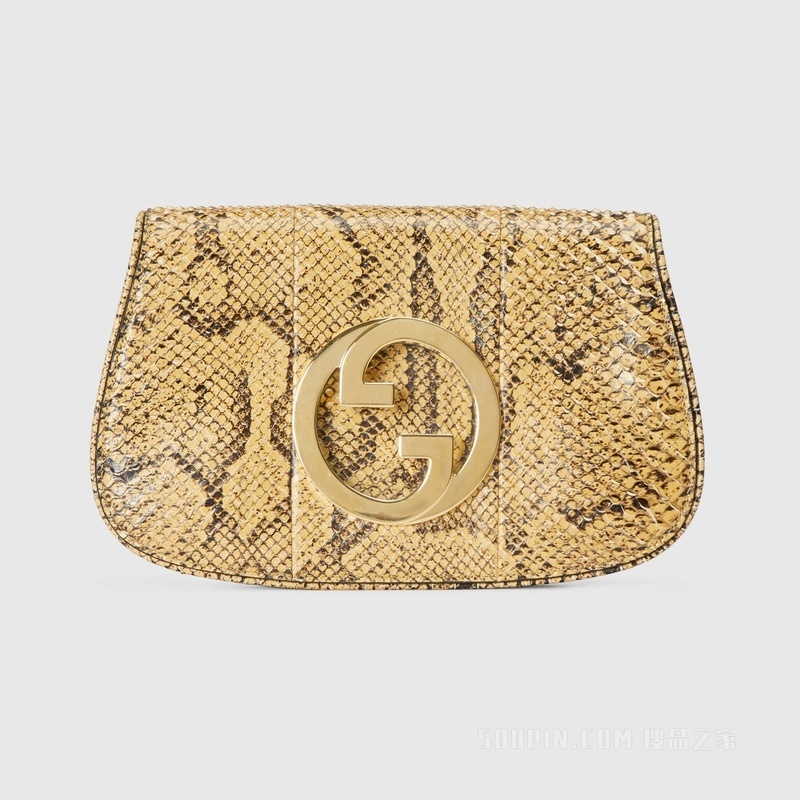 Gucci Blondie系列蟒蛇皮小号肩背包 黄色