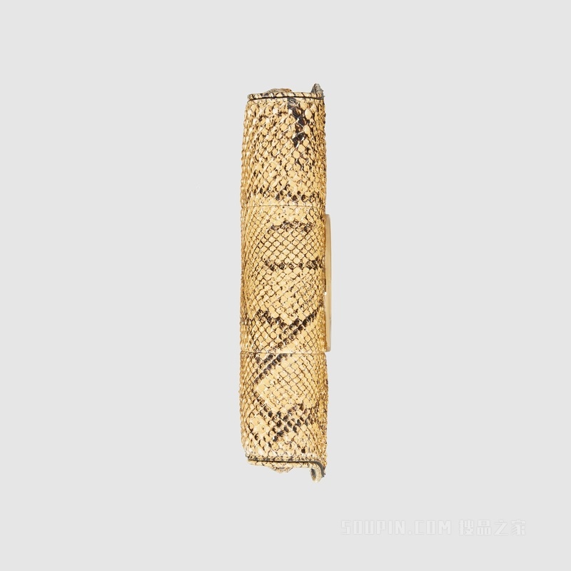 Gucci Blondie系列蟒蛇皮小号肩背包 黄色